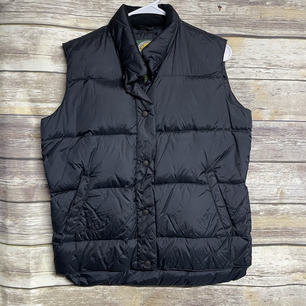 Cabelas Jacket‎ Men's Small Black Goose Down 650 Puffer Vest Outdoor Warm EUC
